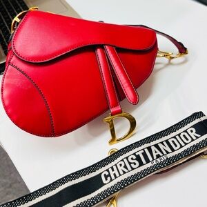 Dior Red Saddle Bag